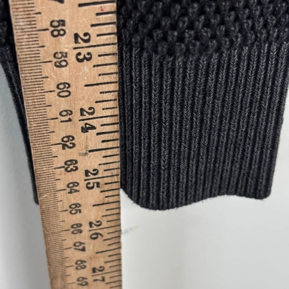 Abercrombie Shawl Collar Cardigan S Cotton Waffle Knit Charcoal Preppy Old Money